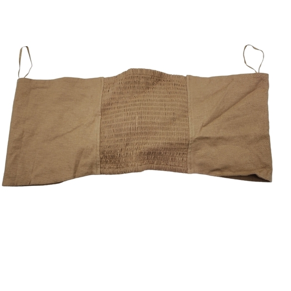 Express Women's Linen-Blend Tie Front Bandeau Top - Picture 3 of 5